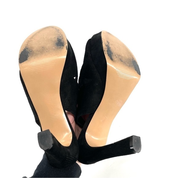 Marc Fisher Trinaa Black Suede Platform Sling Back Heel - Picture 7 of 10